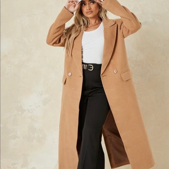 Missguided Jackets & Blazers - Camel Long Jacket from Missguided